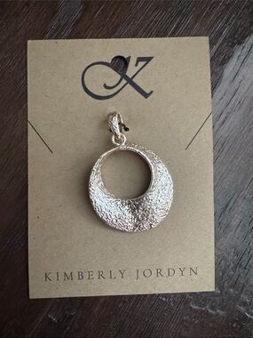 Sterling Silver Textured Crescent Pendant Necklace